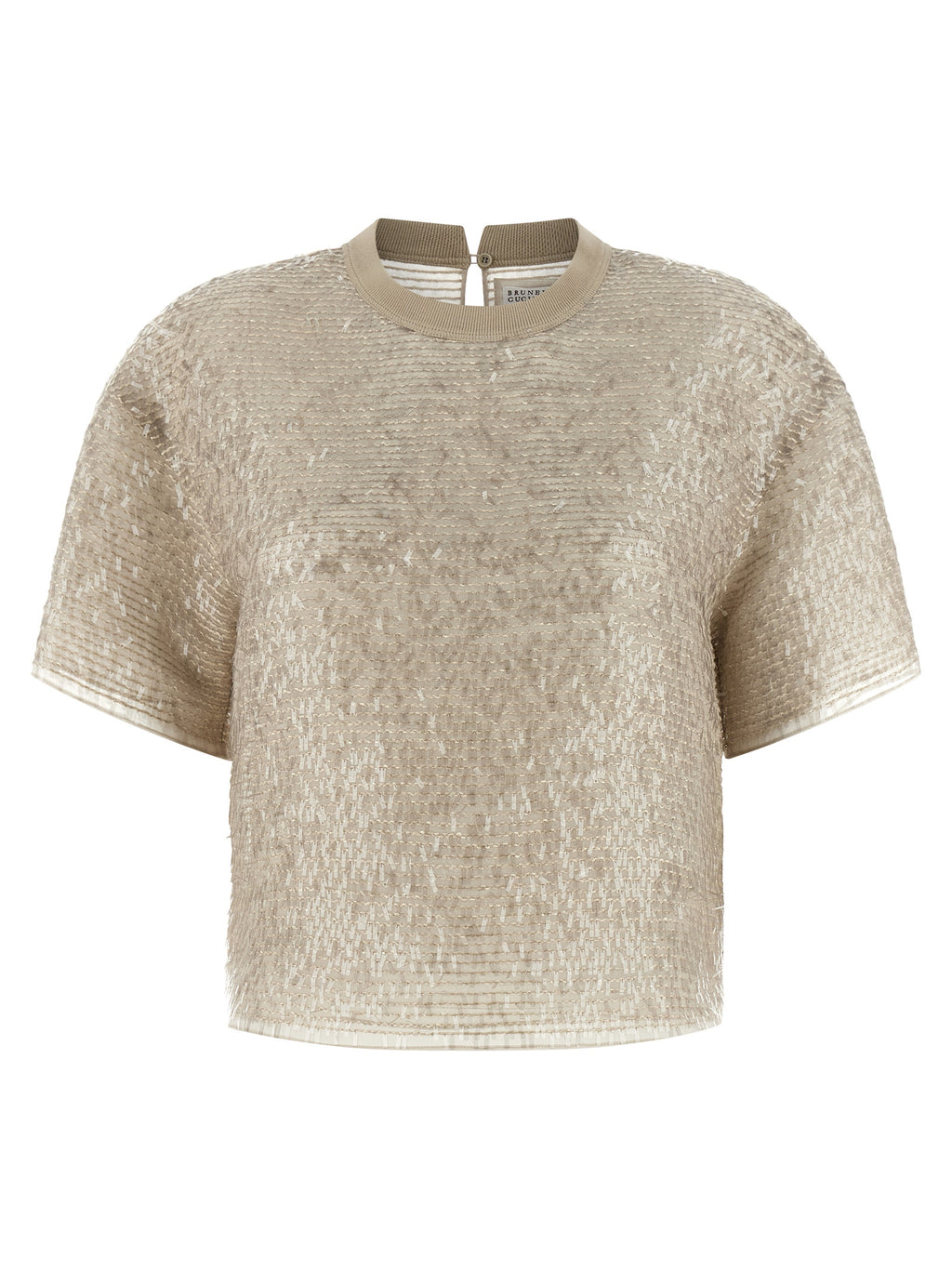 Brunello Cucinelli Dazzling Cascade Embroidery T-shirt