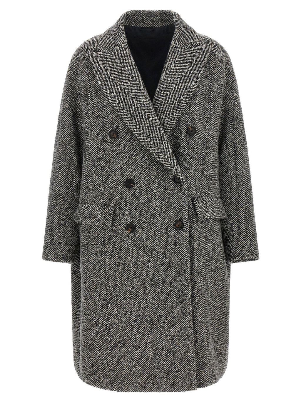 Brunello Cucinelli Dazzling Chevron Coat