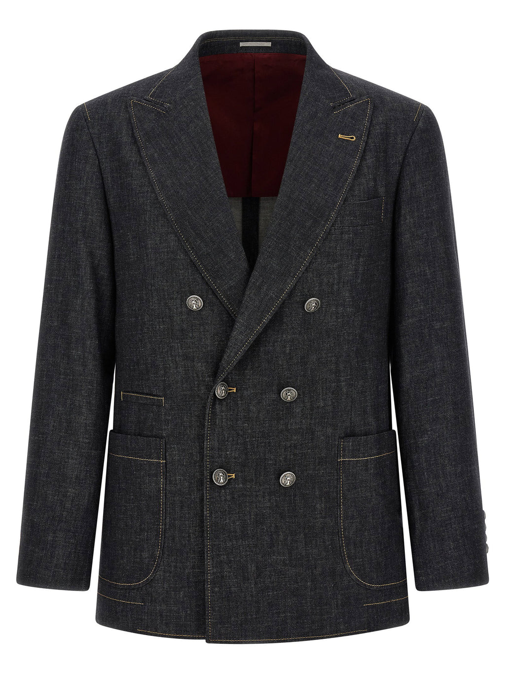 Brunello Cucinelli Double-breasted Denim Blazer