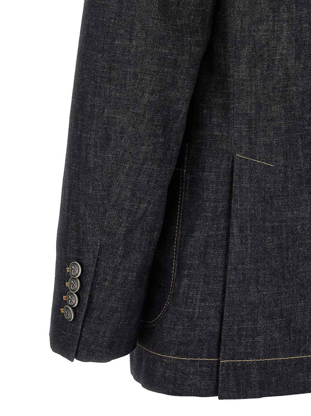 Brunello Cucinelli Double-breasted Denim Blazer
