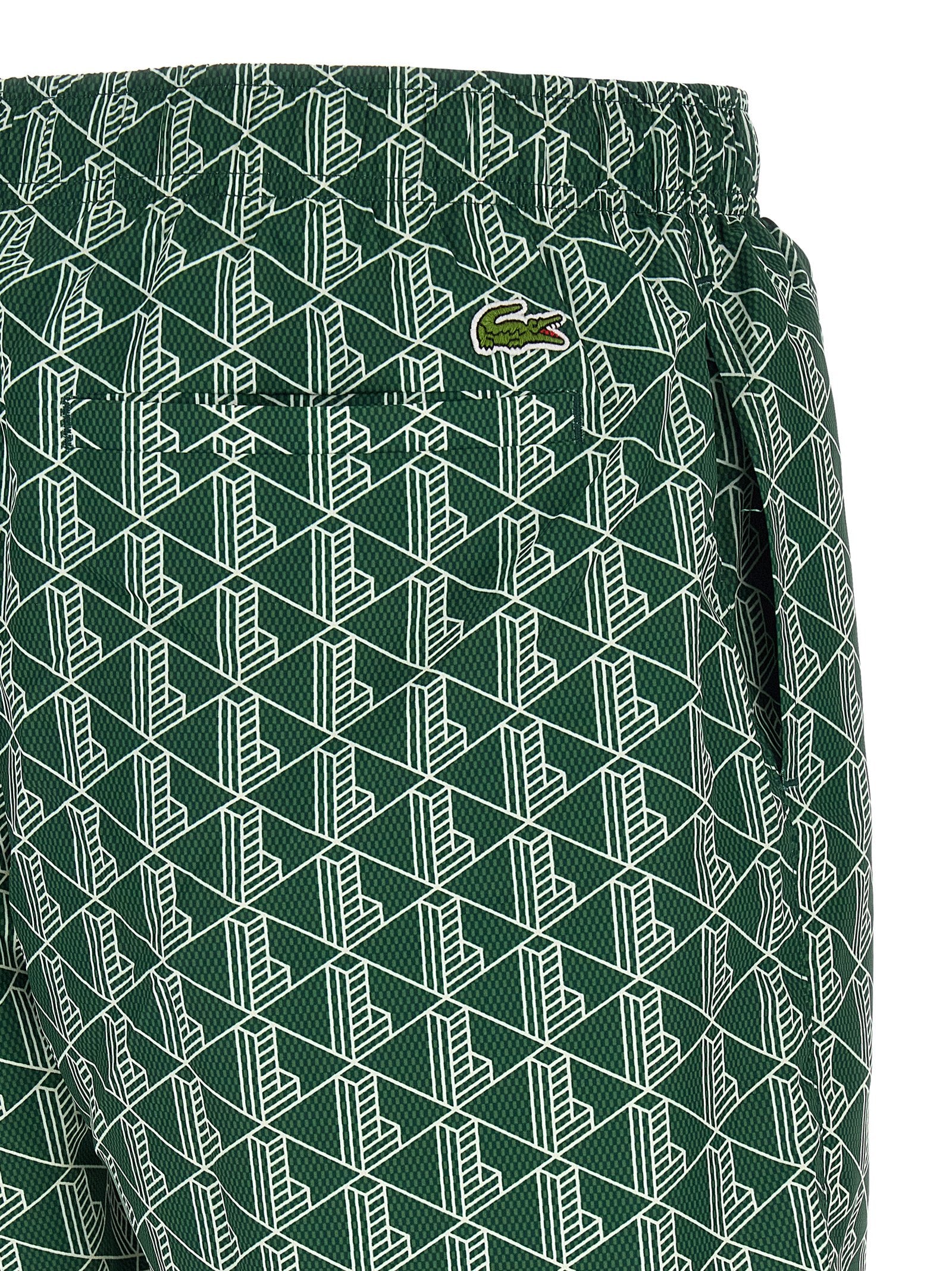 Lacoste Monogram Print Swimsuit