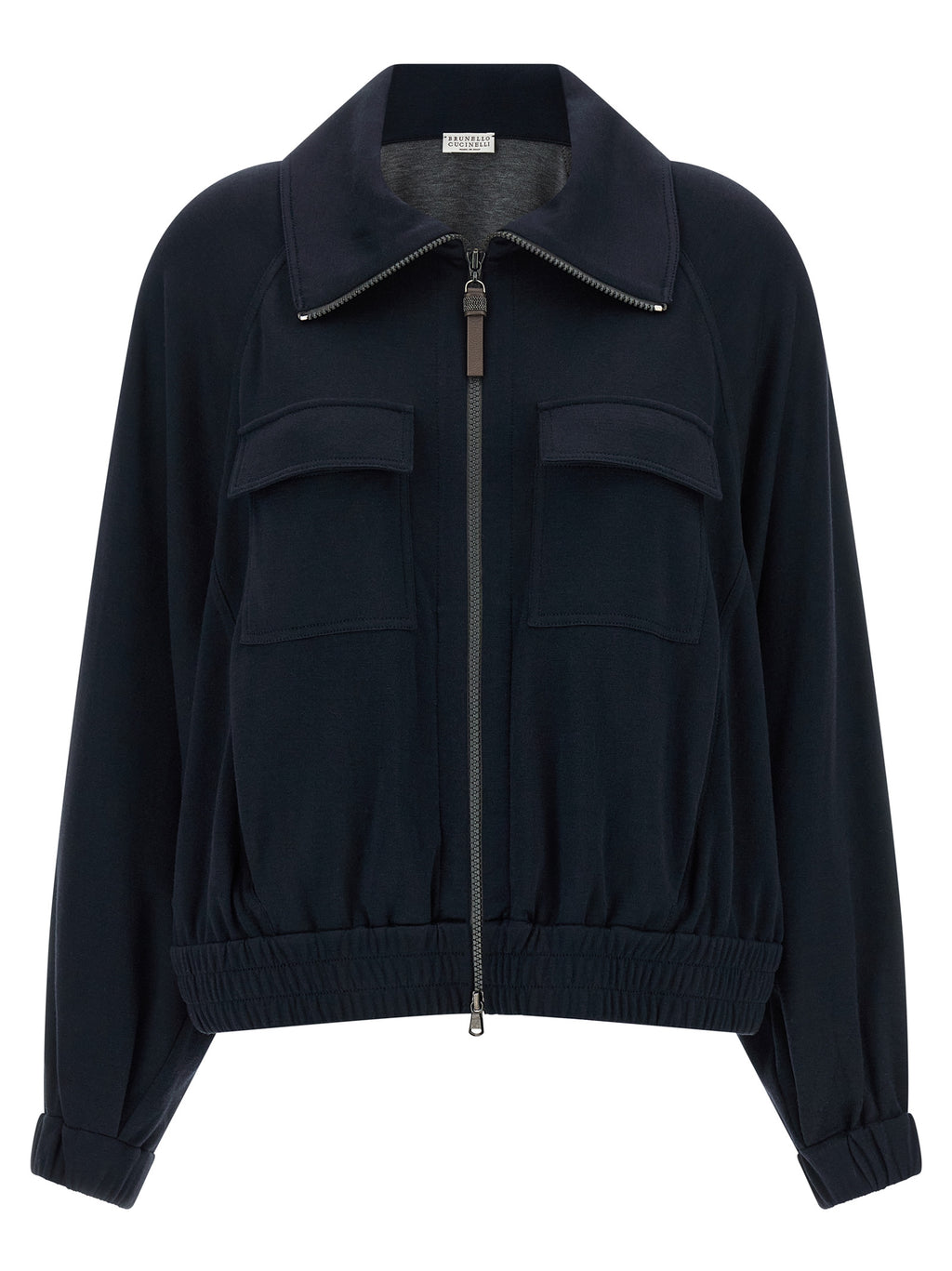 Brunello Cucinelli Shiny Zipper Pull Sweatshirt