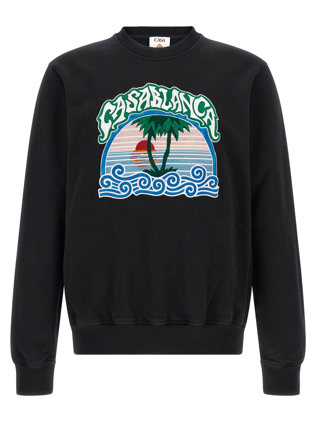 Casablanca Palm Tree Emblem Embroidered Sweatshirt