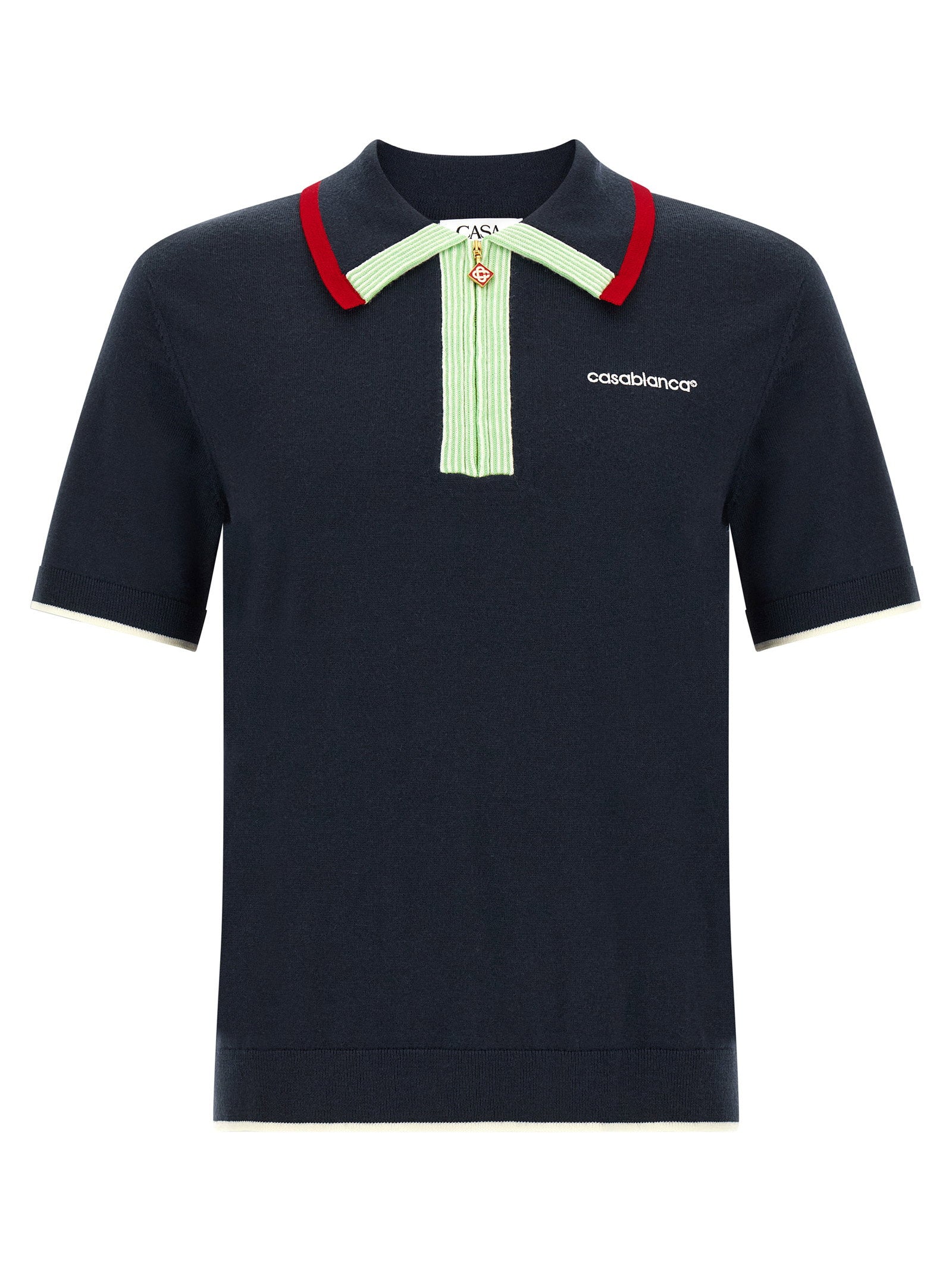 Casablanca Knit Polo Shirt With Zip