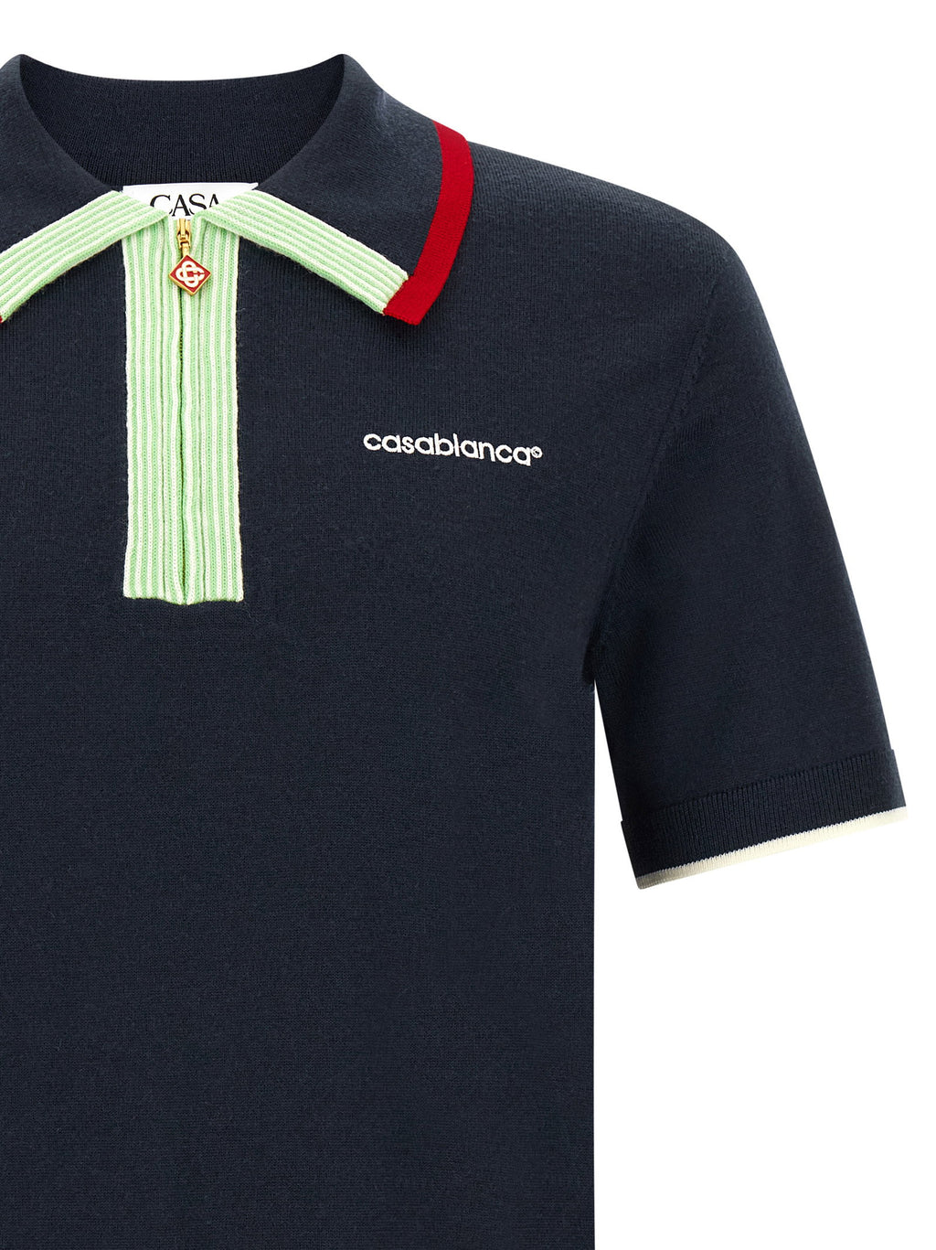 Casablanca Knit Polo Shirt With Zip