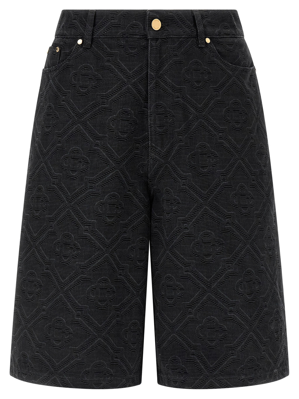Casablanca Laser Monogram Denim Bermuda Shorts