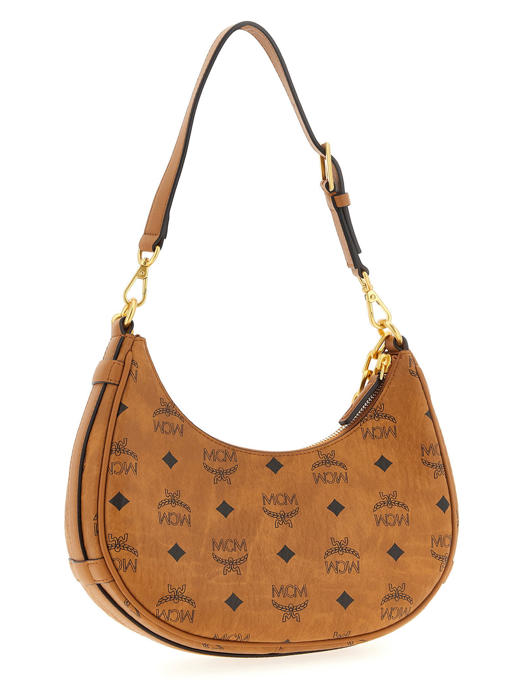 Mcm Aren Crescent Hobo Shoulder Bag
