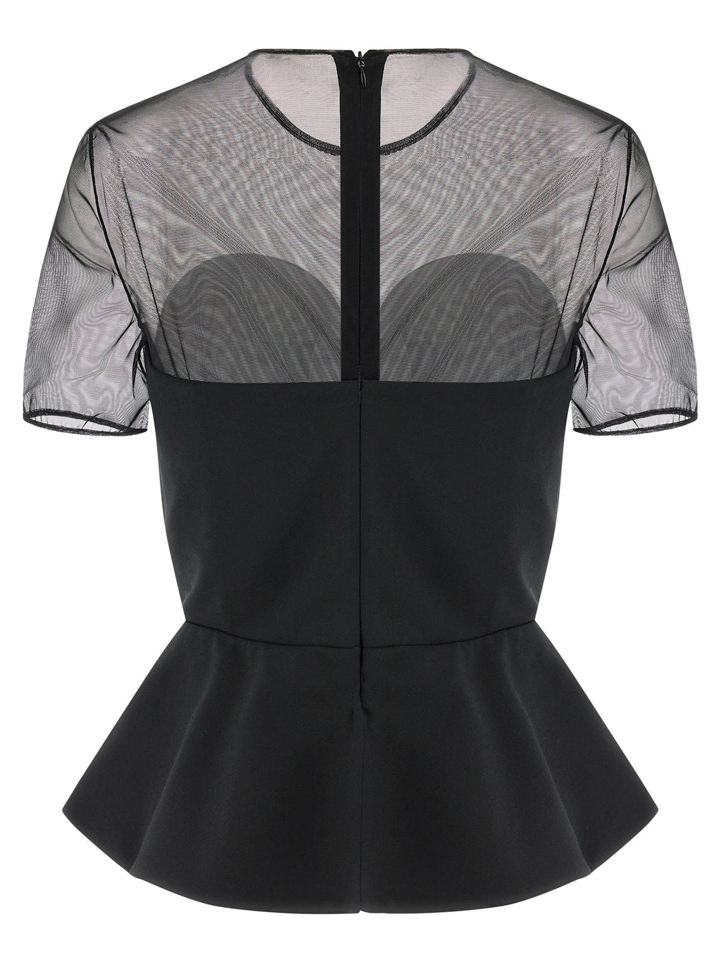 Nensi Dojaka Tailored Bustier With Sheer Neckline Top