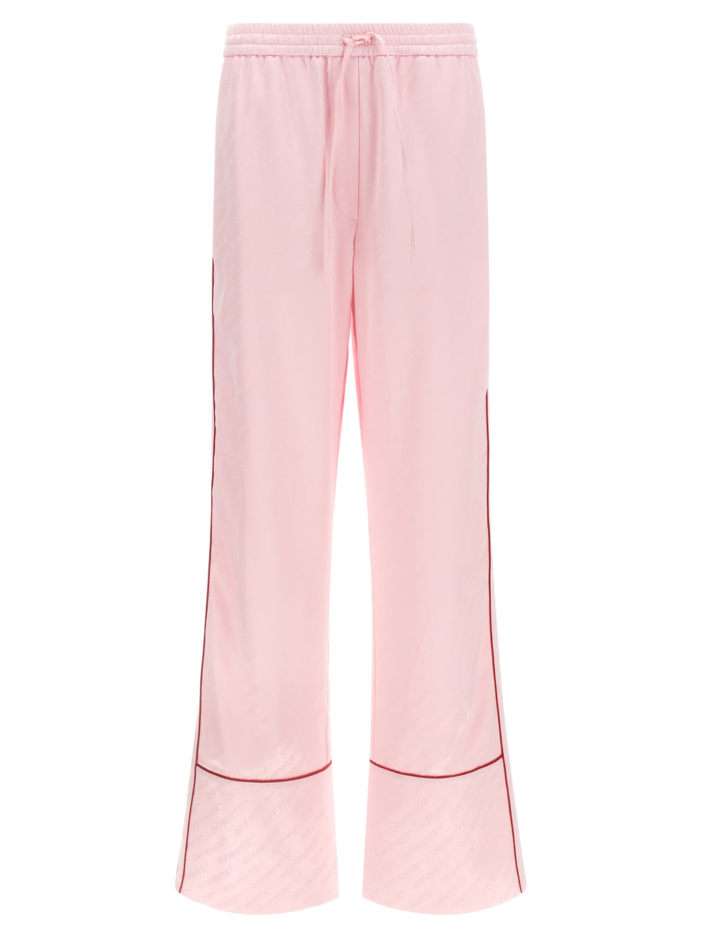 Off White Jacquard Satin Pajama Pants