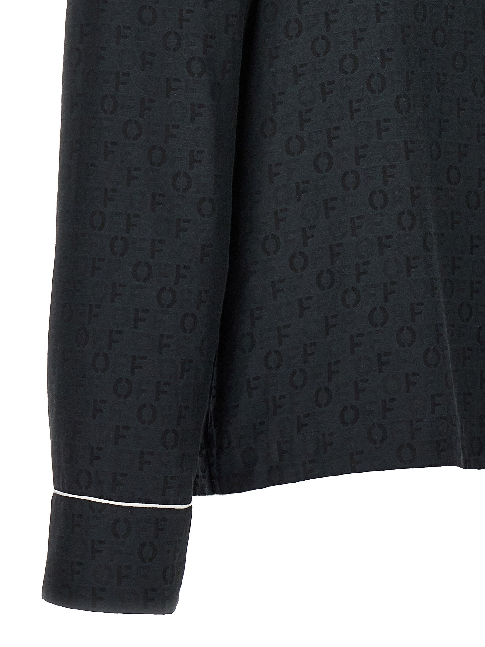 Off White Off Jaquard Pajama Shirt
