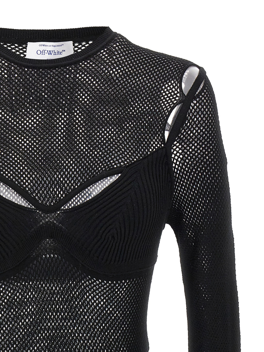 Off White Net Arrow Bralette Top