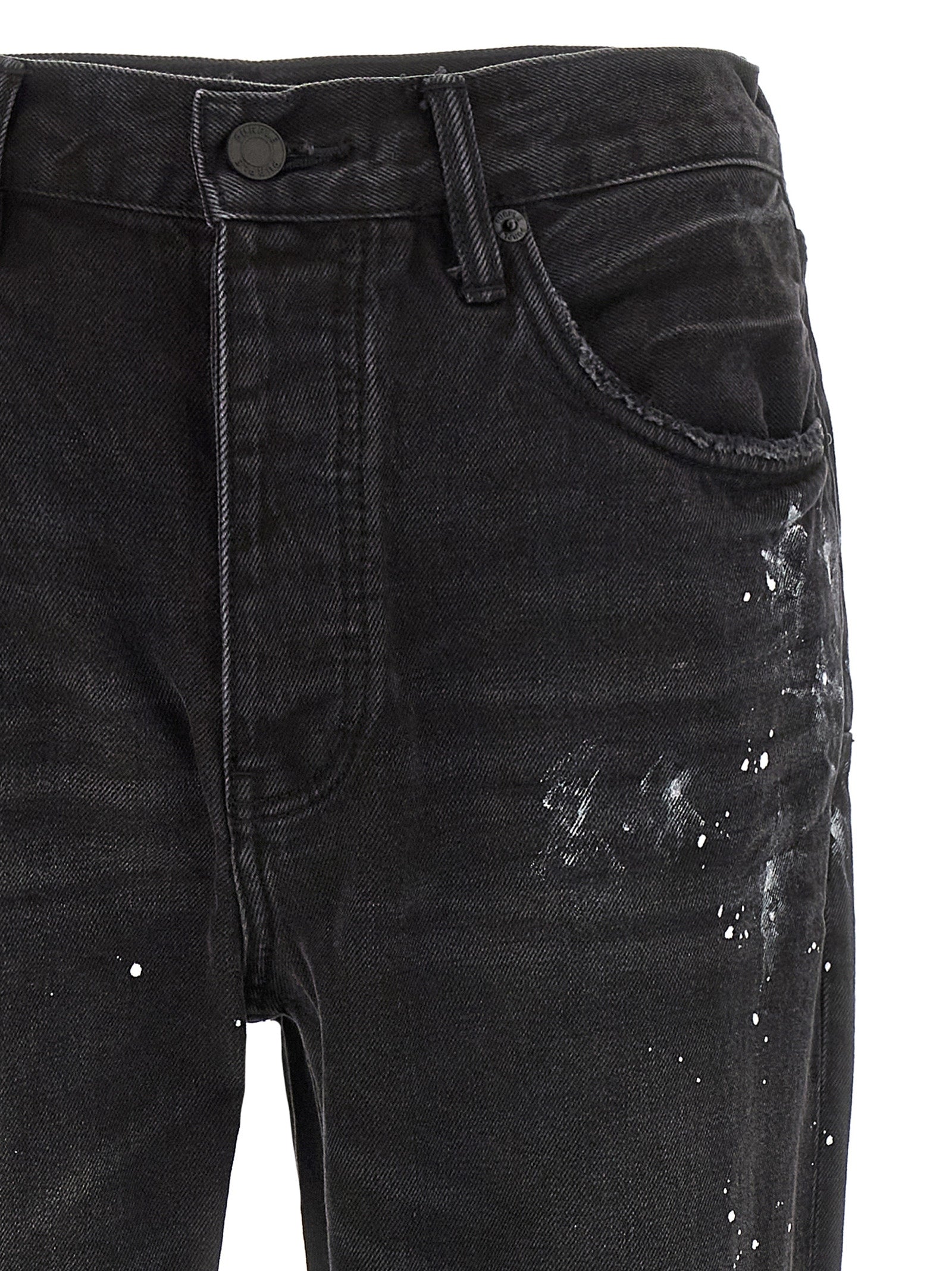 Purple P011 Knee Slit Paint Jeans