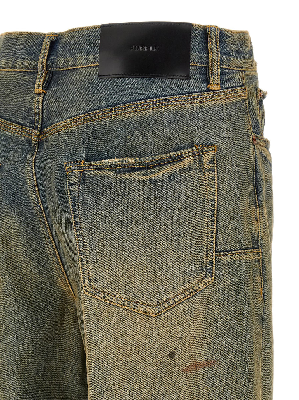 Purple P011 Dirty Oil Repair Jeans