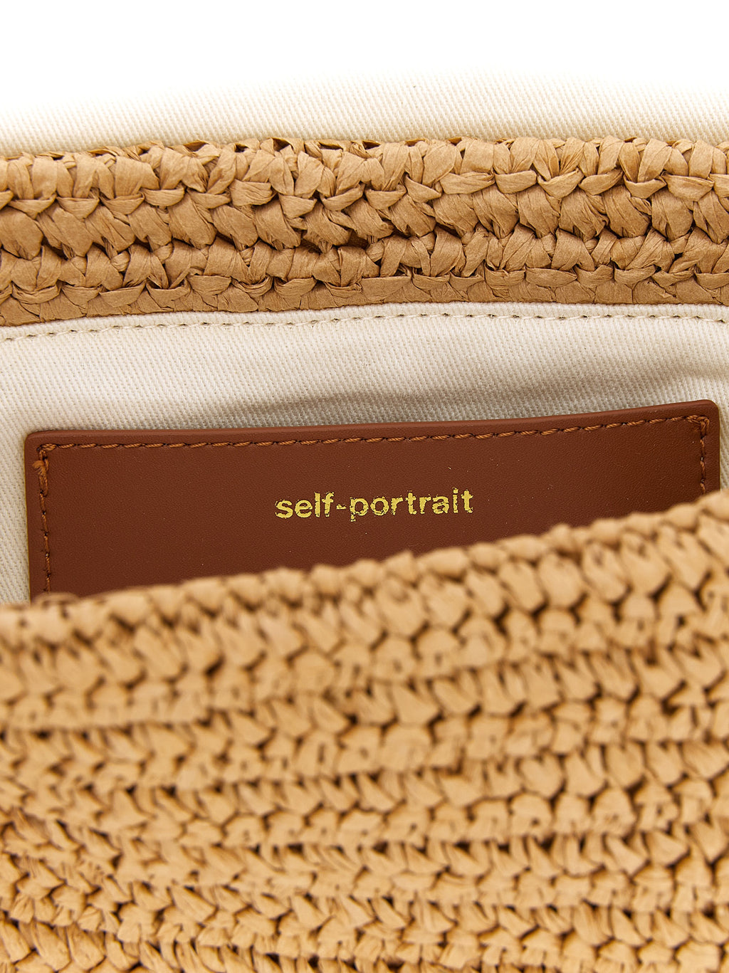 Self-Portrait Raffia Bow Charm Shoulder Bag