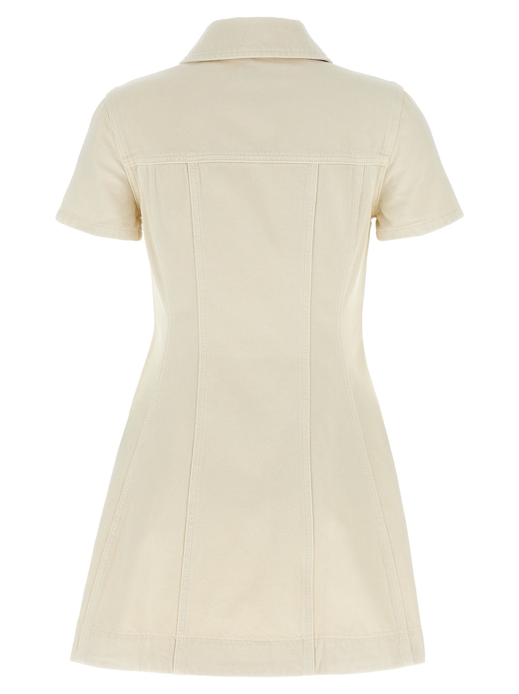 Self-Portrait Self Portrait Cream Collared Denim Mini Dress