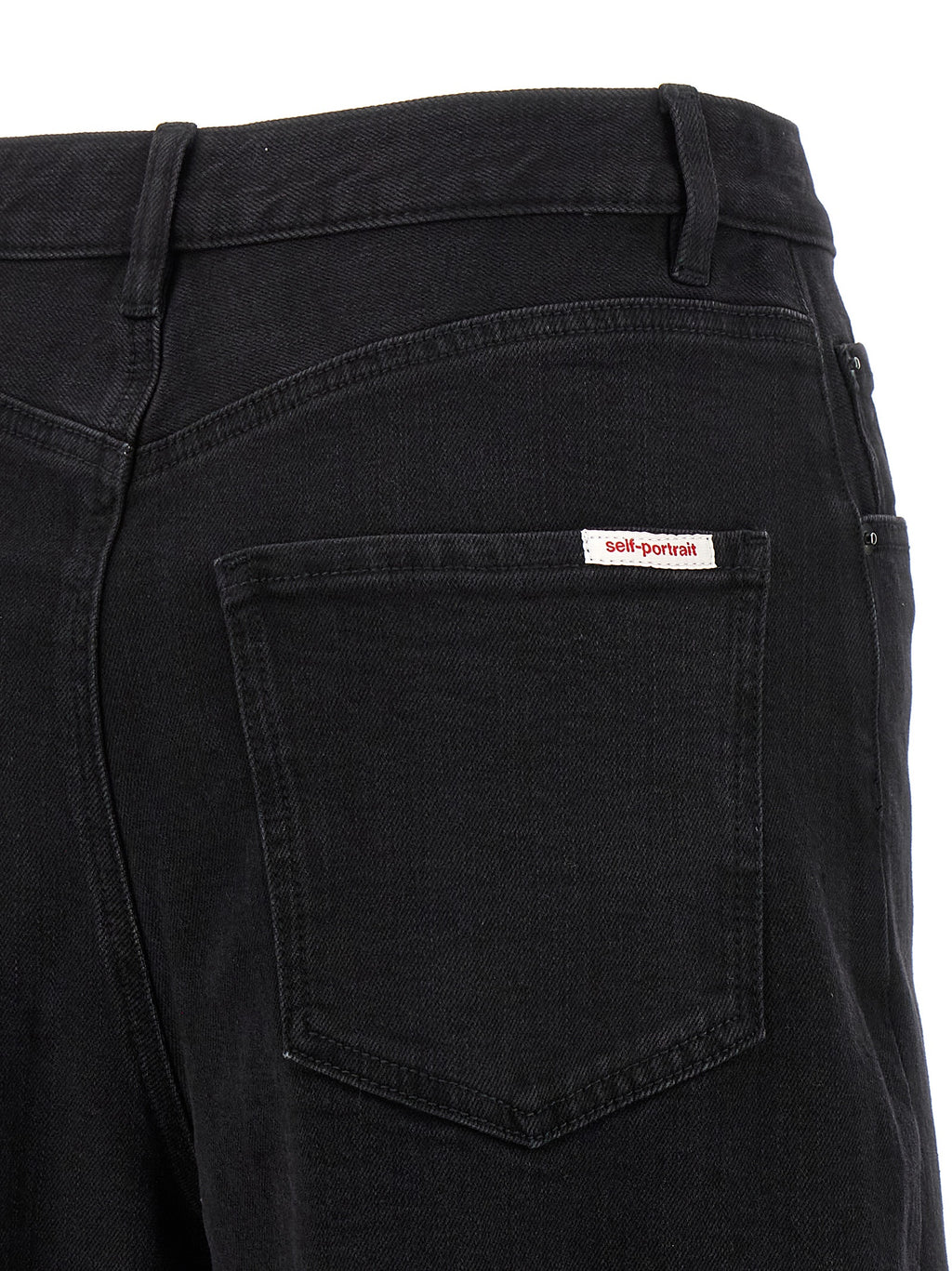 Self-Portrait Black Barrel Leg Jeans