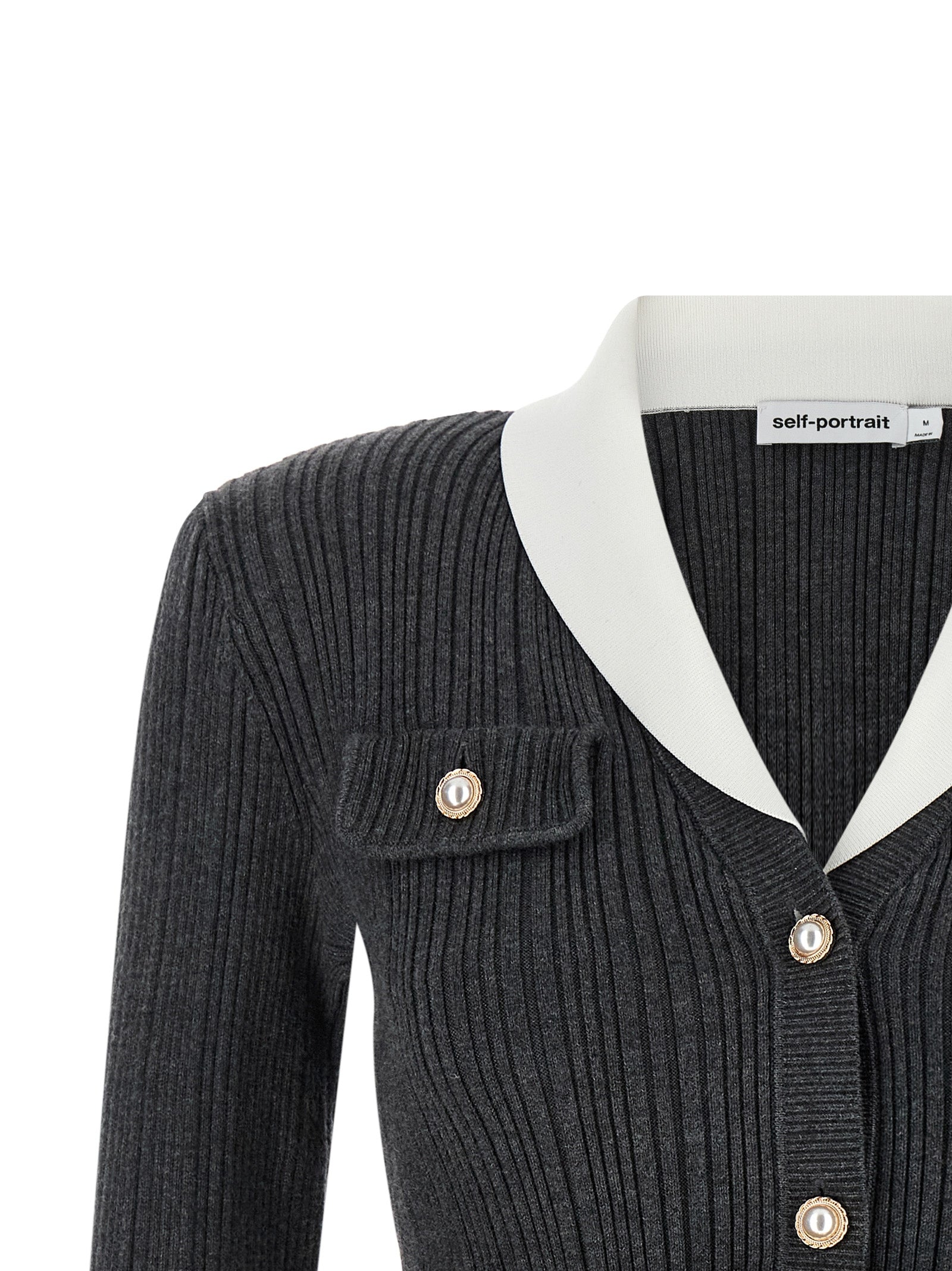 Self-Portrait Ribbed Cardigan