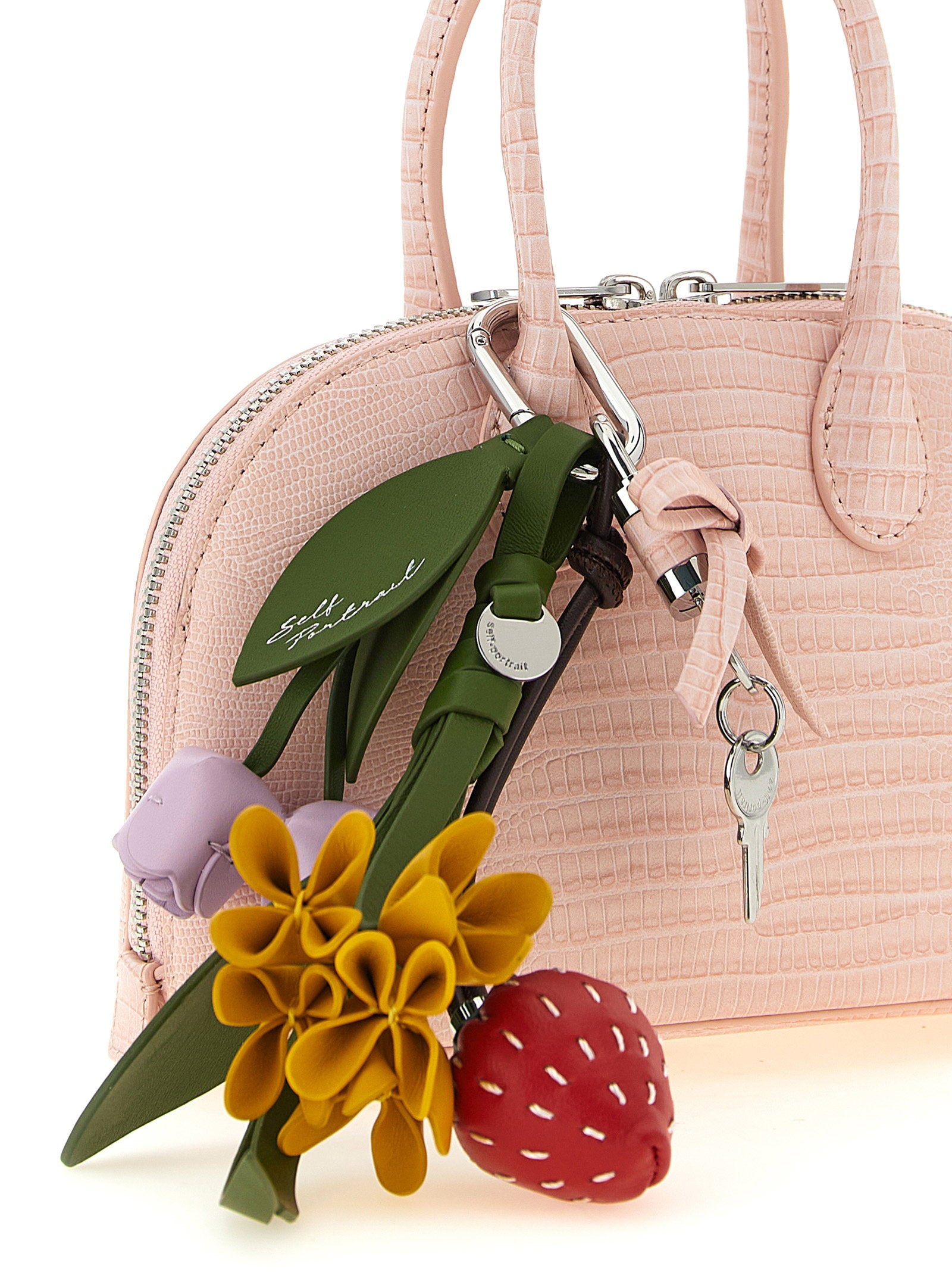 Self-Portrait Embossed Leather Handbag