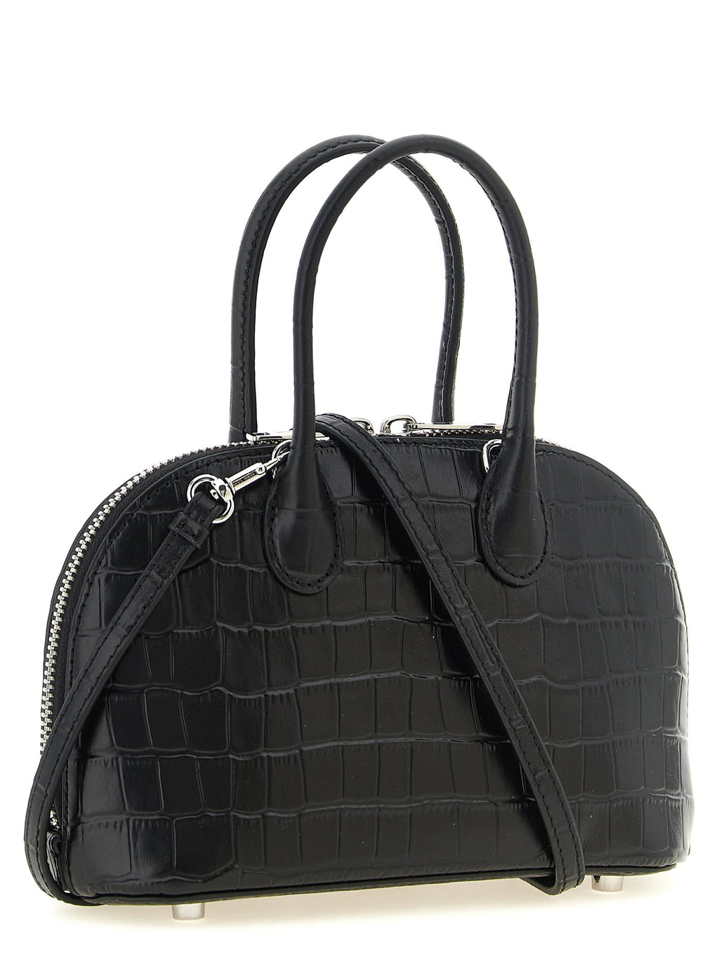 Self-Portrait Croc Leather Mini Toast Handbag