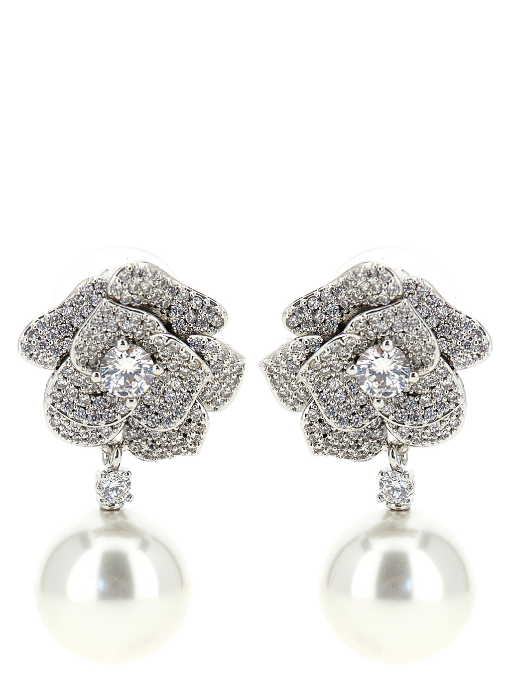 Self-Portrait Mini Crystal Flower Pearl Earrings