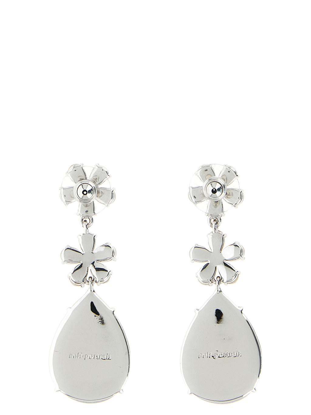 Self-Portrait Crystal Flower Tiered Earrings