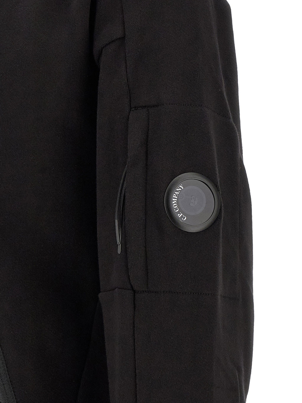C.p. Company Diagonal Raised Fleece Sweatshirt With Lens Detail