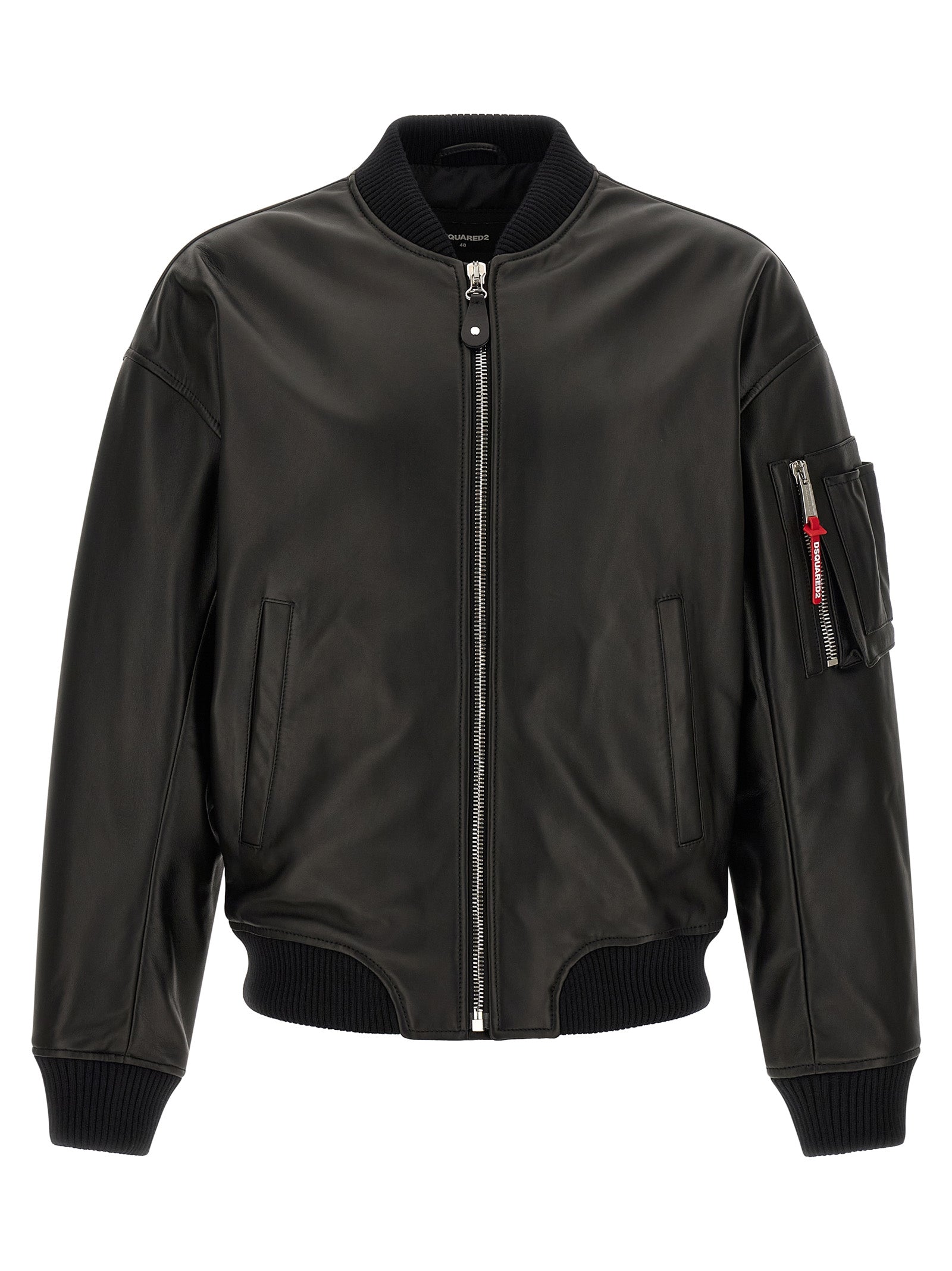 Dsquared2 Leather Bomber Jacket
