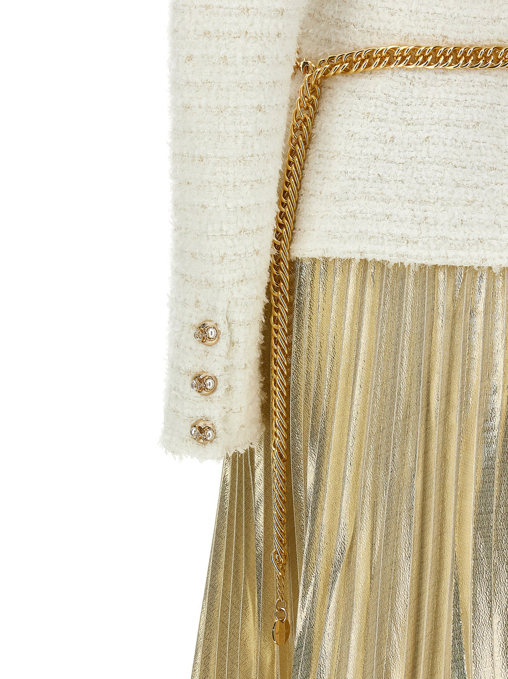 Self-Portrait Long Pleated Skirt Dress