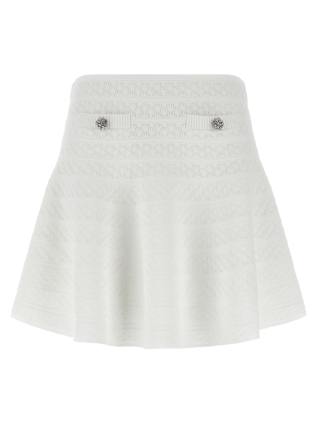 Self-Portrait Pointelle Knit Mini Skirt