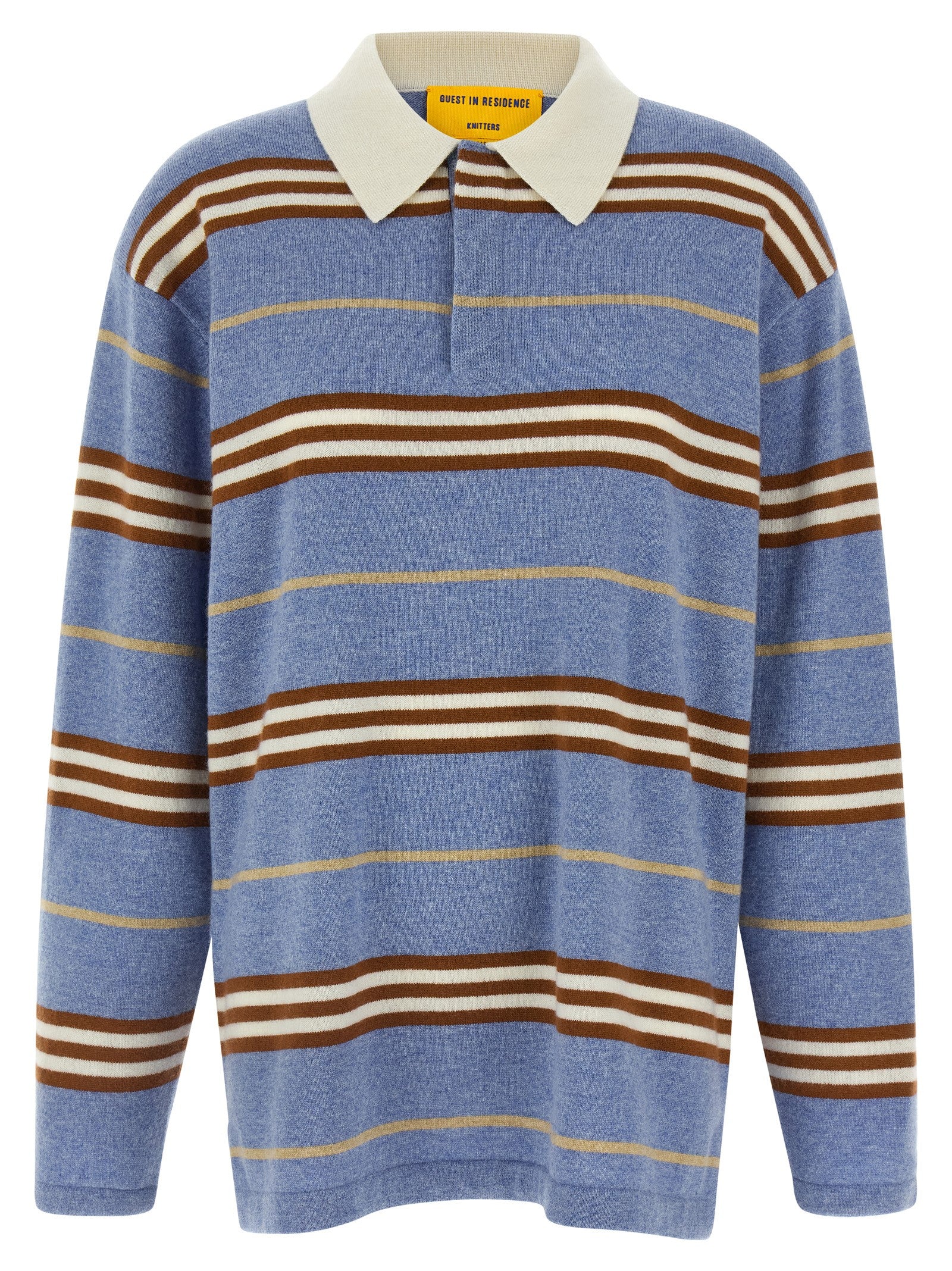 Guest In Residence Striped Rugby Polo Shirt