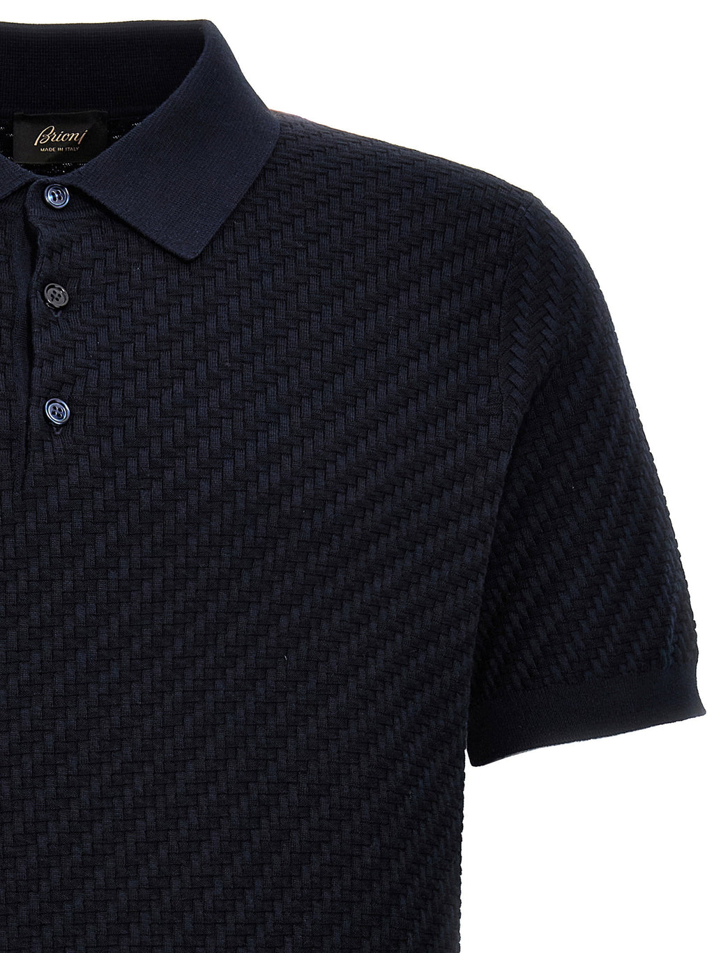 Brioni Woven Knit Polo Shirt