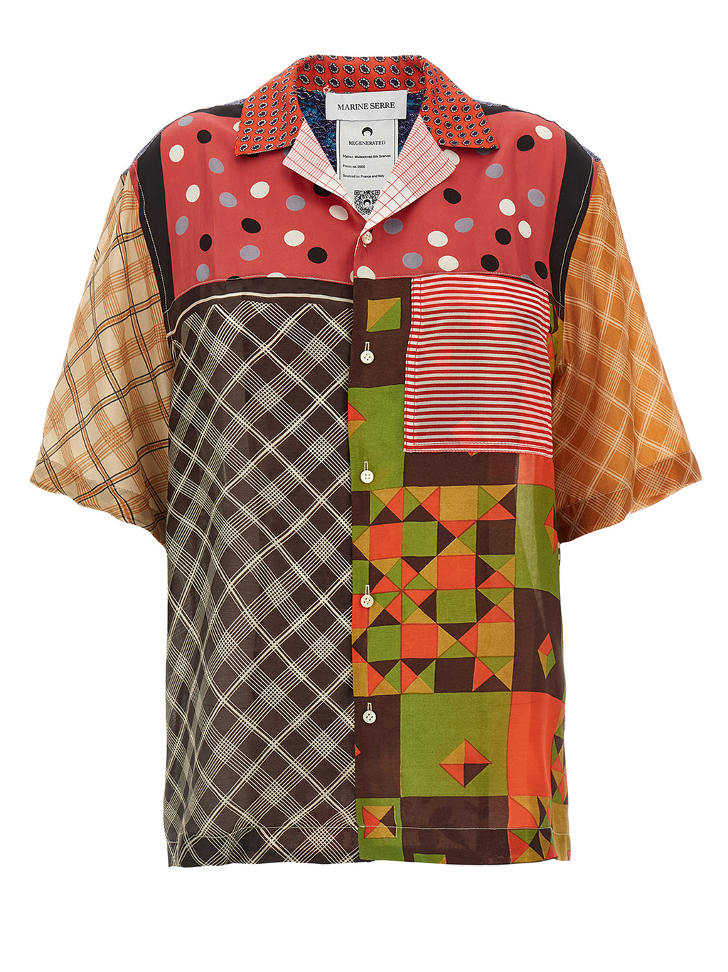 Marine Serre Regenerated Silk Scarves Bowling Shirt