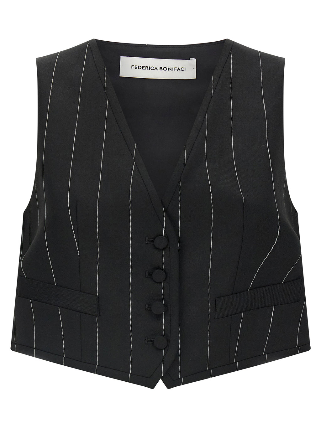 Federica Bonifaci Pinstriped Crop Vest
