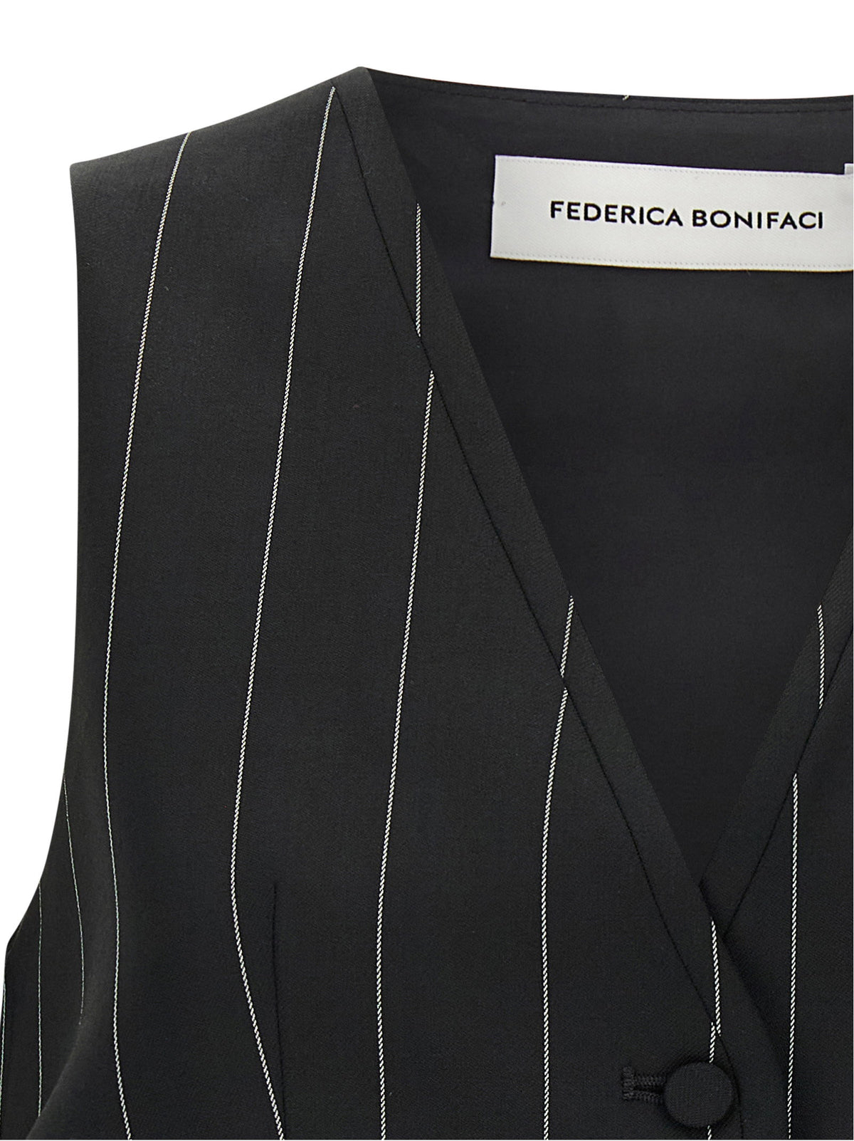 Federica Bonifaci Pinstriped Crop Vest