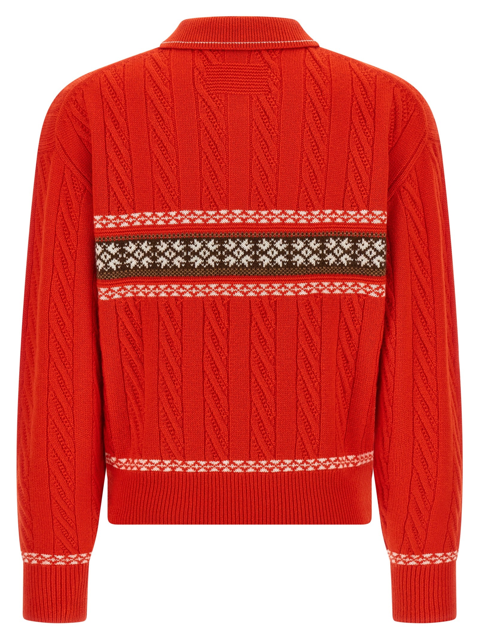Guest In Residence Cable Collegiate Polo Sweater