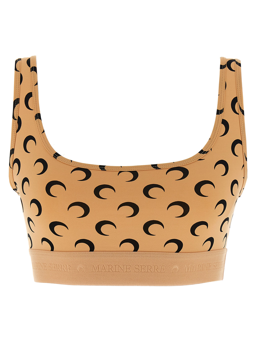 Marine Serre Moon Printed Jersey Cropped Top
